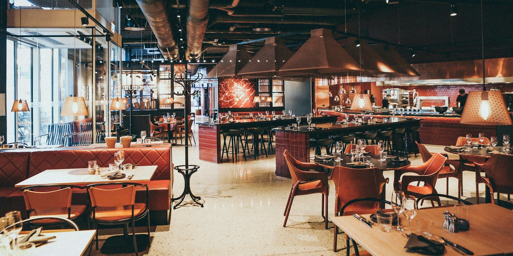 A busy dining room at service